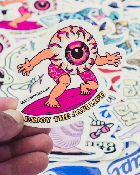 Surfing Eyeball Sticker / Japi Creatures